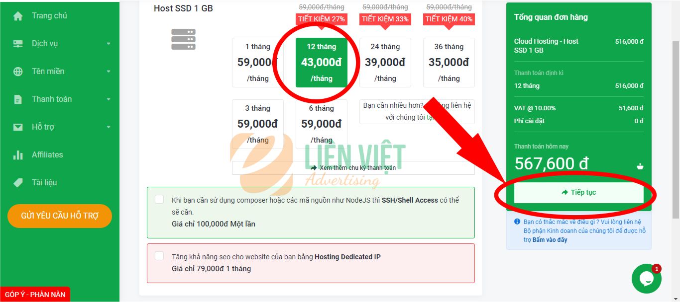 hướng dẫn mua hosting và domain