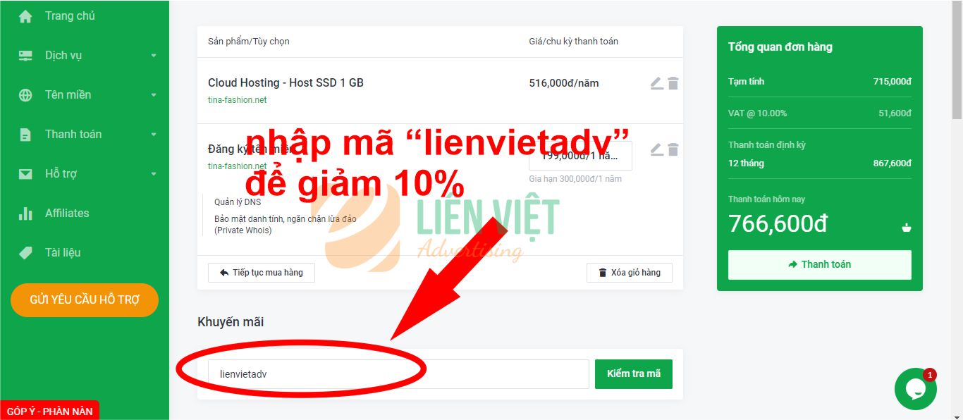 mã giảm giá mua hosting